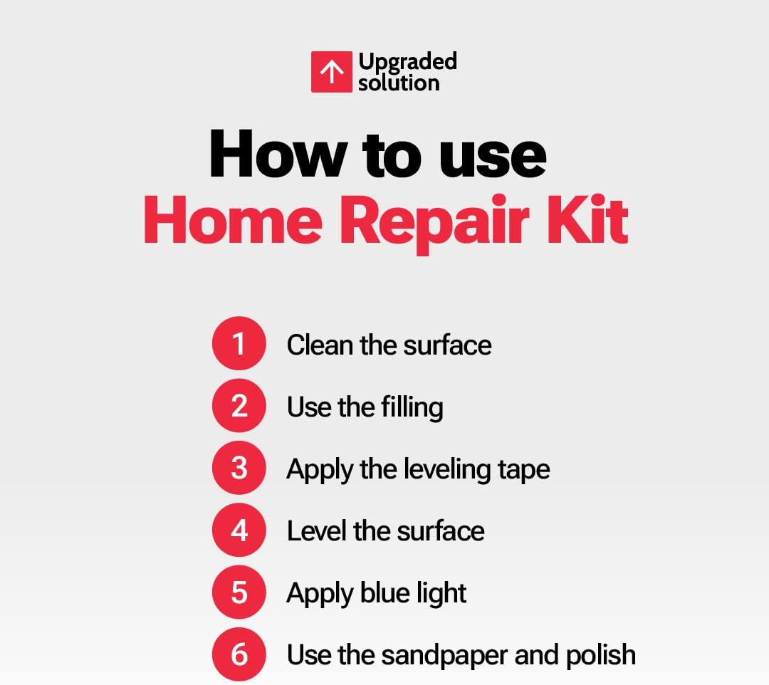 Granite, Marble, Quartz & Acrylic Repair Kit (Clear/Transparent) - Suitable for Most Repairs I Also for Tile, Countertop, Fiberglass & Ceramic Surfaces I Fix Broken Chips & Cracks in Minutes