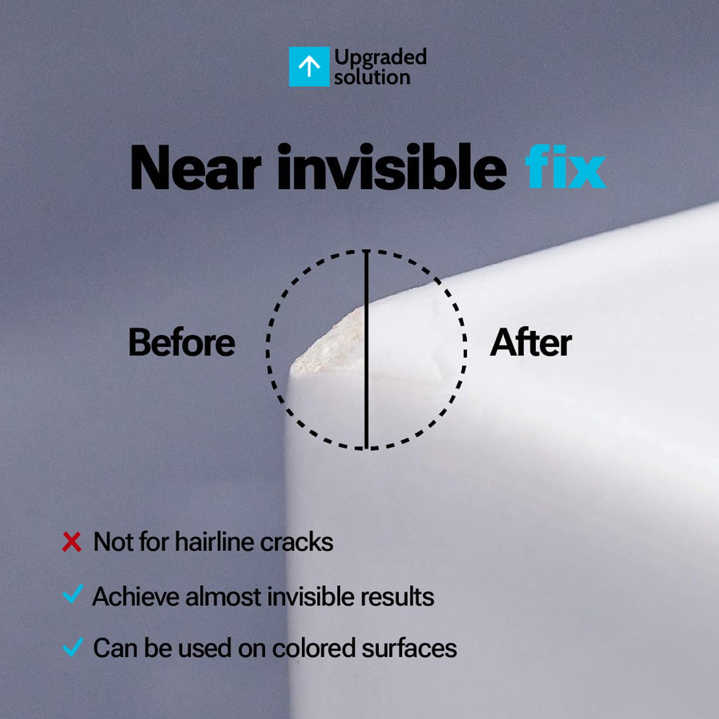 Corian Repair Kit (Clear, Black & Acrylic Color) - Ideal as Quartz Countertop Repair Kit I Works Great for Marble, Porcelain, Ceramic & Granite Surfaces I Also for Bathtub & Tile Repair Kit