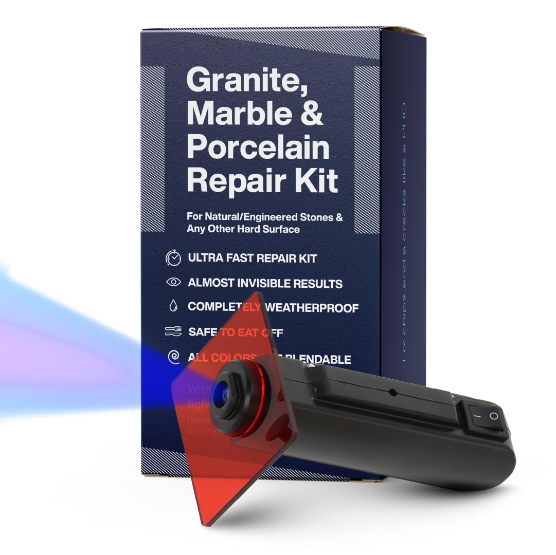 Corian Repair Kit (Clear, Black & Acrylic Color) - Ideal as Quartz  Countertop Repair Kit I Works Great for Marble, Porcelain, Ceramic &  Granite